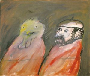 Gockel mit Muhr, Öl auf Leinwand, 1970